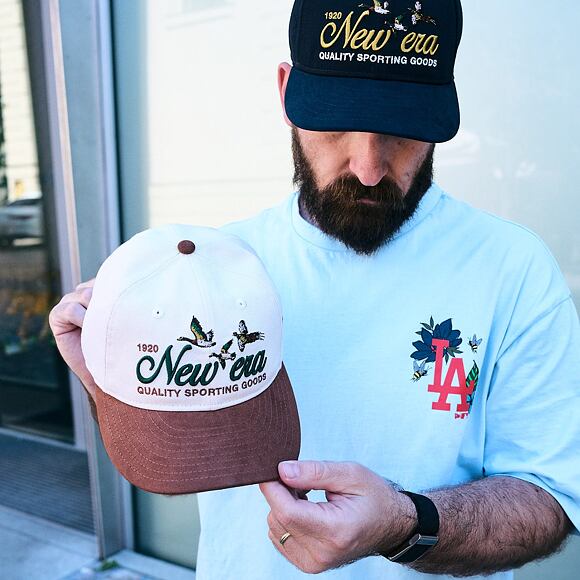 Kšiltovka New Era - Branded Suede Pre-Curved 9FIFTY - Cream / Deep Auburn