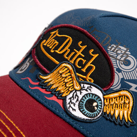 Kšiltovka Von Dutch - Trucker - Patch & Print - Red / Navy