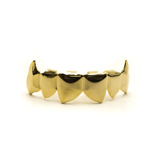 Pozlacené zuby King Ice Spiked Fangs Top Grillz