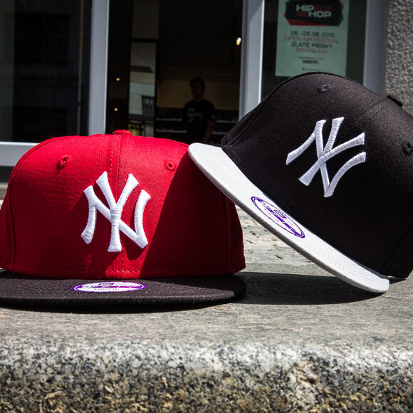 Dětská Kšiltovka New Era Cotton Block New York Yankees Scarlet/Black/White Snapback Youth