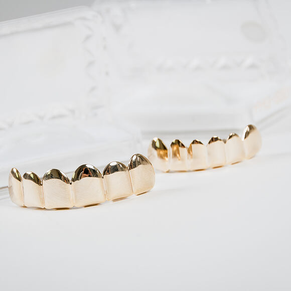 Pozlacené zuby King Ice Gold Plain Bottom Grillz