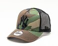 Dětská Kšiltovka New Era - MLB Clean 9FORTY Trucker - NY Yankees - Woodland Camo / Black