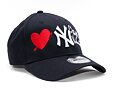Custom New Era  9FORTY LOVE LETTER "Be My <3" Yankees Strapback Navy / White