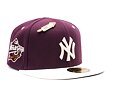 Kšiltovka New Era 59FIFTY MLB WS Sidepatch Trail Mix New York Yankees Plum / Chrome White