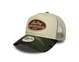 Kšiltovka New Era - Western Oval Patch Foam 9FORTY Trucker - Stone / Woodland Camo