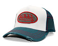 Kšiltovka Von Dutch - Distressed Oval Logo Trucker - Cream / Teal