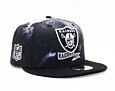 Kšiltovka New Era 9FIFTY NFL22 Sideline "Ink Dye" Las Vegas Raiders Black / White