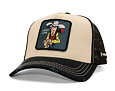 Kšiltovka Capslab - Lucky Luke Trucker - Gun Twirl Distressed Patch - Cream / Black