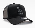 Kšiltovka New Era - MLB Black on Black 9FORTY Trucker - LA Dodgers - Black