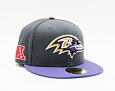 Kšiltovka New Era 59FIFTY NFL Official Team Colors Baltimore Ravens Grey