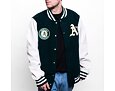 Bunda New Era Heritage Varsity Jacket Oakland Athletics Dark Green / Off White