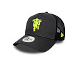 Kšiltovka New Era - Seasonal 9FORTY Trucker - Manchester United FC - Graphite / Cyber Yellow