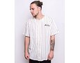 Baseballový dres New Era Pinstripe Jersey Off White / Brown