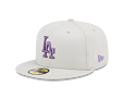 Kšiltovka New Era 59FIFTY MLB League Essential Los Angeles Dodgers Stone / Purple Nitro