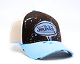 Kšiltovka Von Dutch - Paint Splash Print & Embroidery Baseball - Brown / Light Blue