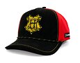 Kšiltovka Capslab - Harry Potter Trucker - Hogwarts Gold Crest - Black / Red Suede