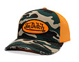 Kšiltovka Von Dutch - Classic Logo Trucker - Camo / Orange