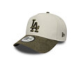 Kšiltovka New Era - MLB Suede Visor 9FORTY A-Frame - LA Dodgers - Stone / New Olive
