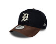 Kšiltovka New Era - MLB Suede Visor 9FORTY A-Frame - Detroit Tigers - Navy / Chestnut Brown
