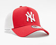 Kšiltovka New Era - MLB Clean 9FORTY Trucker - NY Yankees - Scarlet / White