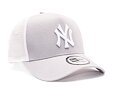 Kšiltovka New Era - MLB Clean 9FORTY Trucker - NY Yankees - Gray / White