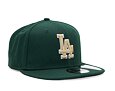 Kšiltovka New Era 9FIFTY MLB Repreve Los Angeles Dodgers Dark Green / Oat Milk