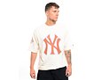 Triko New Era MLB World Series Back Print Oversized Tee New York Yankees - Off White / Terracotta