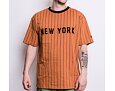 Triko New Era Oversized New York Pinstripe Tee Toffee / Black