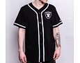 Triko New Era Distressed Logo Button Up Tee Las Vegas Raiders Black