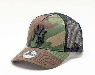Dětská Kšiltovka New Era - MLB Clean 9FORTY Trucker - NY Yankees - Woodland Camo / Black