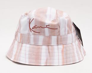 Klobouk Karl Kani Signtaure Tie Dye Stripe Bucket Hat light sand/taupe