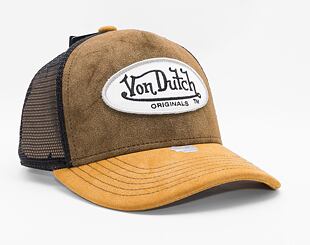 Kšiltovka Von Dutch Boston Trucker Imi Suede Khaki/Black