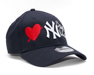 Custom New Era  9FORTY LOVE LETTER "Be My <3" Yankees Strapback Navy / White