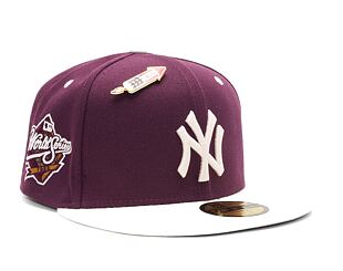 Kšiltovka New Era 59FIFTY MLB WS Sidepatch Trail Mix New York Yankees Plum / Chrome White