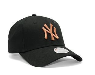 Dámská kšiltovka New Era 9FORTY Womens MLB Metallic Logo New York Yankees Black / Shiny Rose Gold