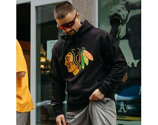 Mikina Mitchell & Ness NHL Team Logo Hoody Chicago Blackhawks Black