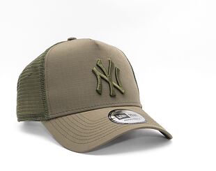 Kšiltovka New Era 9FORTY A-Frame Trucker MLB Tech Ripstop Trucker New York Yankees New Olive