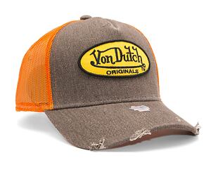 Kšiltovka Von Dutch Trucker Boston Cotton Denim Denim/Orange