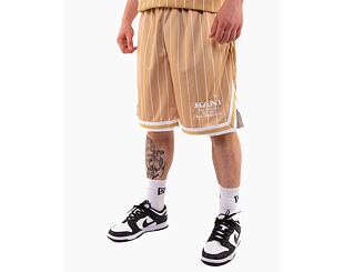 Kraťasy Karl Kani Retro Pinstripes Mesh Shorts sand/white