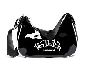 Malá kabelka Von Dutch Amy Baguette Imi Patent Black