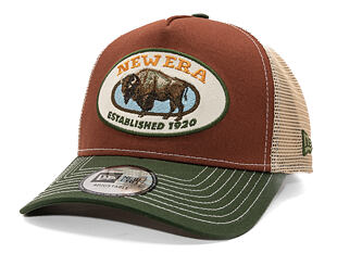 Kšiltovka New Era - Animal Oval Patch 9FORTY Trucker - Dark Seaweed / Auburn