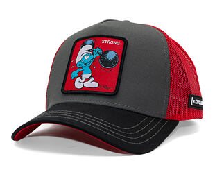 Kšiltovka Capslab - Smurfs Trucker - Strong - Black / Red