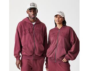 Mikina New Era - Branded Washed Full-Zip Hoody - Burgundy