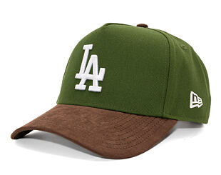 Kšiltovka New Era - MLB Suede Visor 9FORTY A-Frame - LA Dodgers - Rifle Green / Brown