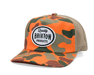 Kšiltovka Brixton - Henry Mp Trucker Hat - Orange Duck Camo/Orange