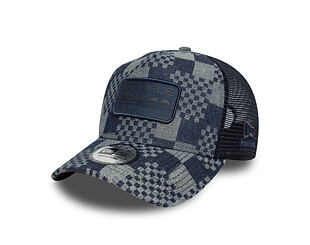 Kšiltovka New Era - F1 Pattern Denim 9FORTY A-Frame Trucker - RED BULL F1 - Navy Blue