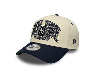 Kšiltovka New Era - MLB Wordmark Suede 9FORTY A-Frame - NY Yankees - Cream / Navy