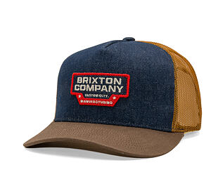 Kšiltovka Brixton - Reeves Trucker Hat - Washed Denim/Caramel