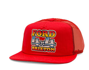 Kšiltovka Brixton - Ford 4X4 Chrome Trucker Hat - Rangoon Red