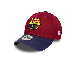 Dětská Kšiltovka New Era - Contrast Stitch 9FORTY - Barcelona FC - Cardinal / Navy